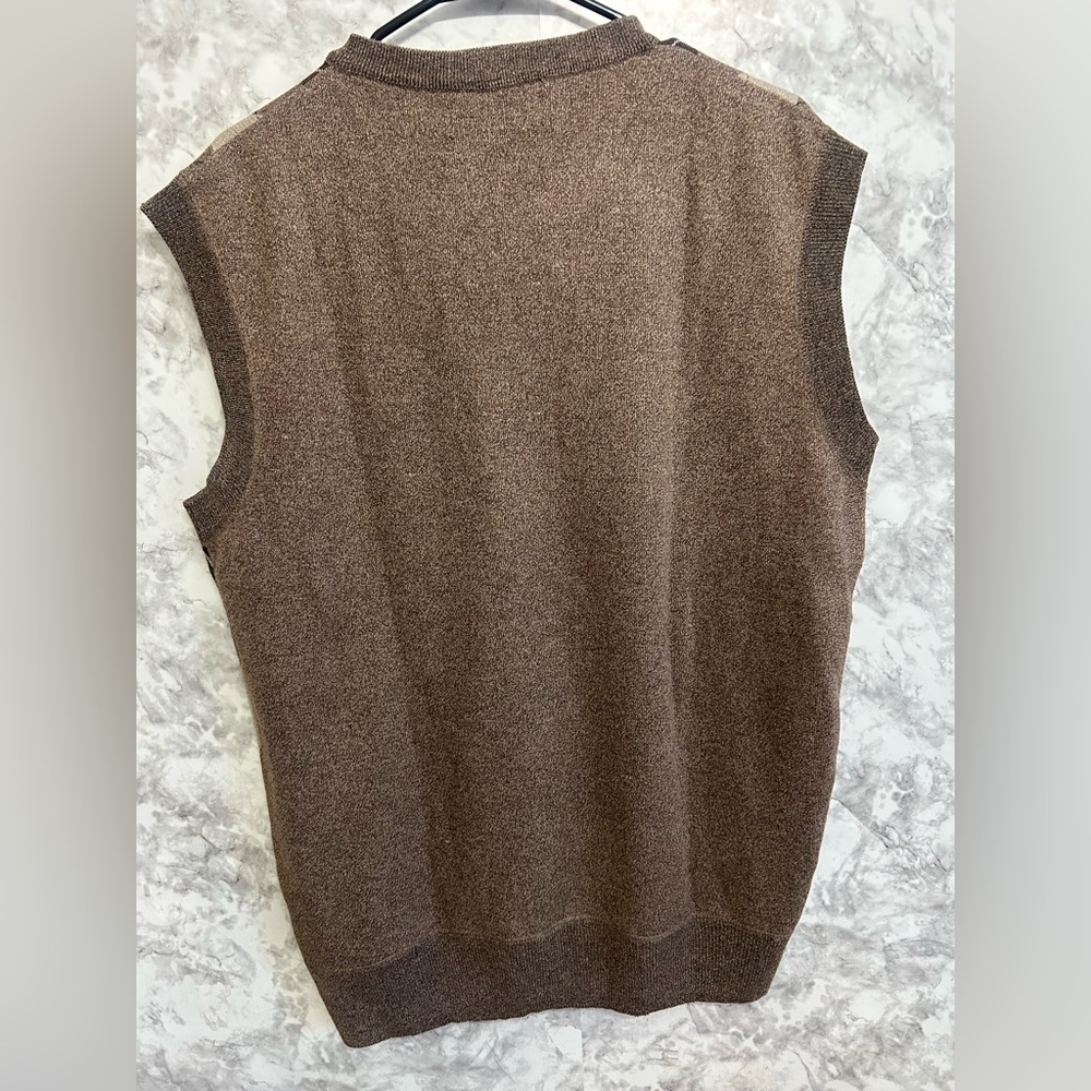 St. Patrick Brown & Cream Argyle V-Neck Sweater Vest/ XL - Picture 3 of 6